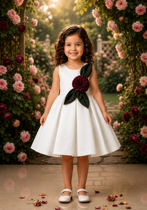Girls Party Dress Rose Garden Floral