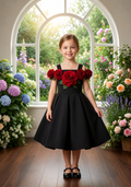 Rose Garden Floral Girls Party Dress